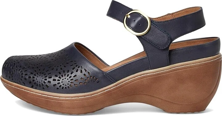 SoftWalk Mabelle Perf Women's Slippers Navy : 9 W (E), Leather - Image 6