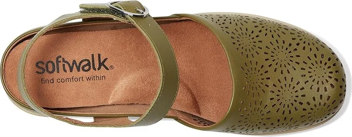 SoftWalk Mabelle Perf Women's Slippers Olive : 9 M (B), Leather - Image 2