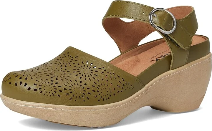 SoftWalk Mabelle Perf Women's Slippers Olive : 9 M (B), Leather - Image 5
