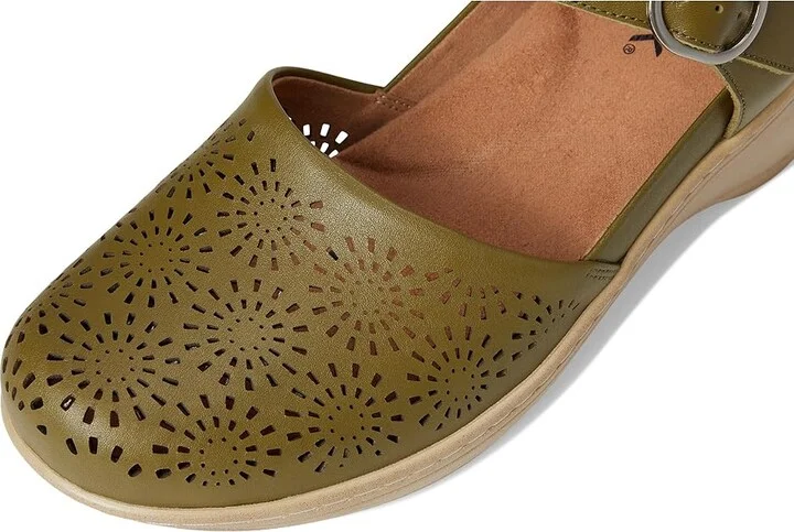 SoftWalk Mabelle Perf Women's Slippers Olive : 9 M (B), Leather - Image 7