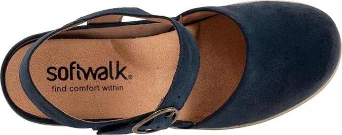 SoftWalk Mabelle Women's Shoes Navy Suede : 6 WW (EE), Leather - Image 2