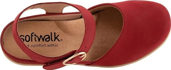 SoftWalk Mabelle Women's Shoes Red Nubuck : 11 WW (EE), Leather - Image 2