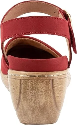 SoftWalk Mabelle Women's Shoes Red Nubuck : 11 WW (EE), Leather - Image 4