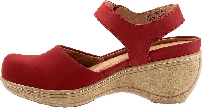 SoftWalk Mabelle Women's Shoes Red Nubuck : 11 WW (EE), Leather - Image 6