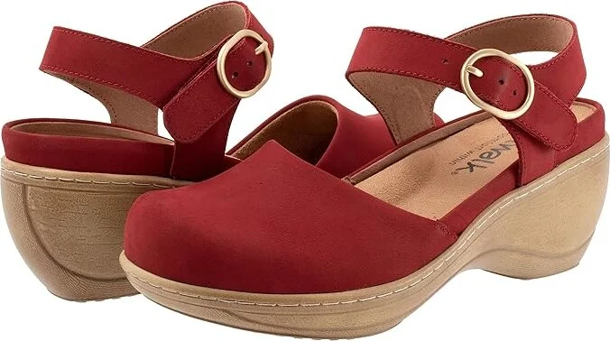 SoftWalk Mabelle Women's Shoes Red Nubuck : 11 WW (EE), Leather