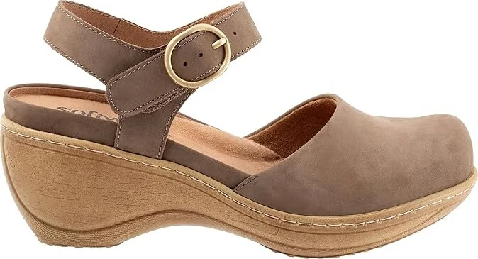 SoftWalk Mabelle Women's Shoes Taupe Nubuck : 9.5 M (B), Leather - Image 7