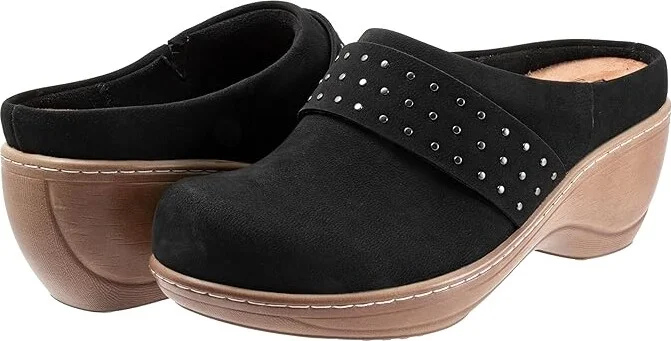 SoftWalk Marana Women's Flat Shoes Black Nubuck : 7 N (AA), Leather