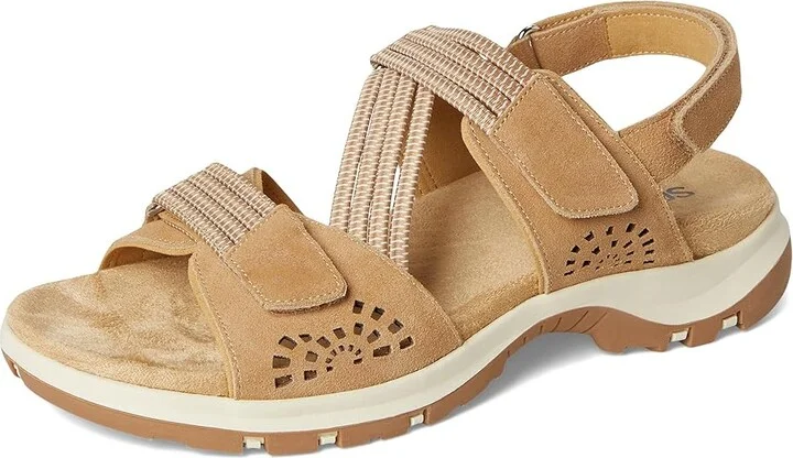 SoftWalk Oahu Women's Sandals Beige Suede : 7 M (B), Synthetic - Image 5