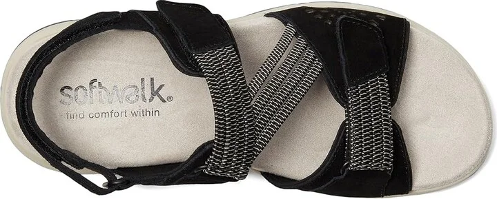 SoftWalk Oahu Women's Sandals Black Suede : 7.5 M (B), Synthetic - Image 2