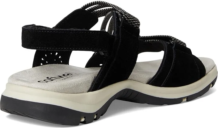 SoftWalk Oahu Women's Sandals Black Suede : 7.5 M (B), Synthetic - Image 4
