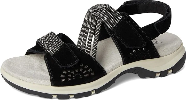 SoftWalk Oahu Women's Sandals Black Suede : 7.5 M (B), Synthetic - Image 5
