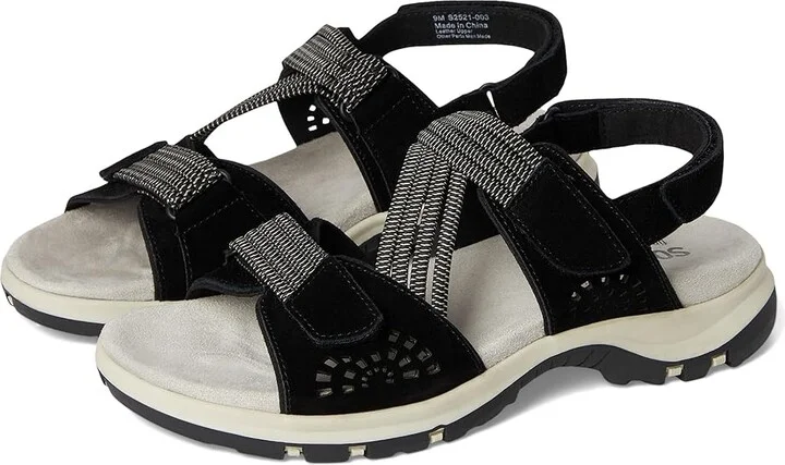 SoftWalk Oahu Women's Sandals Black Suede : 7.5 M (B), Synthetic