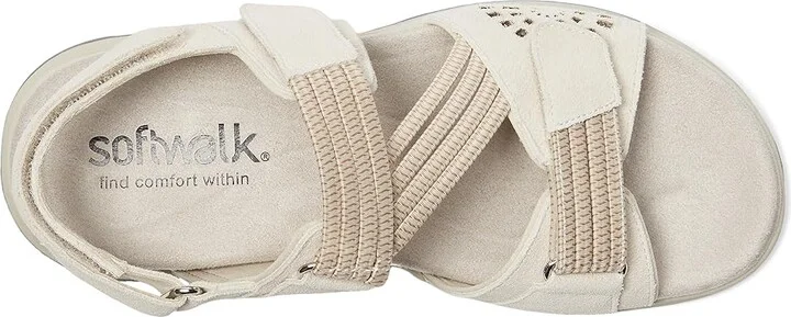 SoftWalk Oahu Women's Sandals Ivory Suede : 6.5 M (B), Synthetic - Image 2