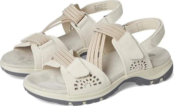 SoftWalk Oahu Women's Sandals Ivory Suede : 6.5 M (B), Synthetic