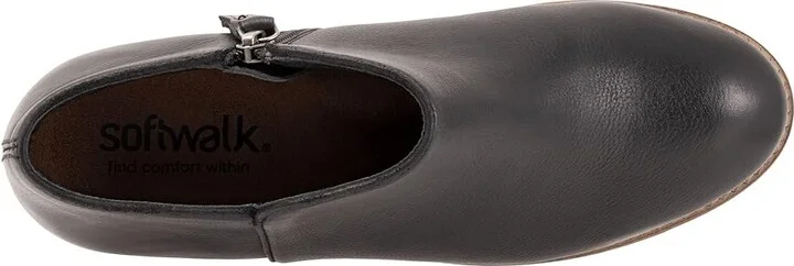 SoftWalk Rocklin Women's Shoes Black Tumbled Leather : 6.5 N (AA), Leather/Suede - Image 3
