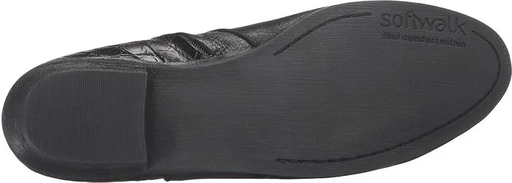 SoftWalk Rocklin Women's Shoes Black Tumbled Leather/Croco Leather : 6 N (AA) - Image 4