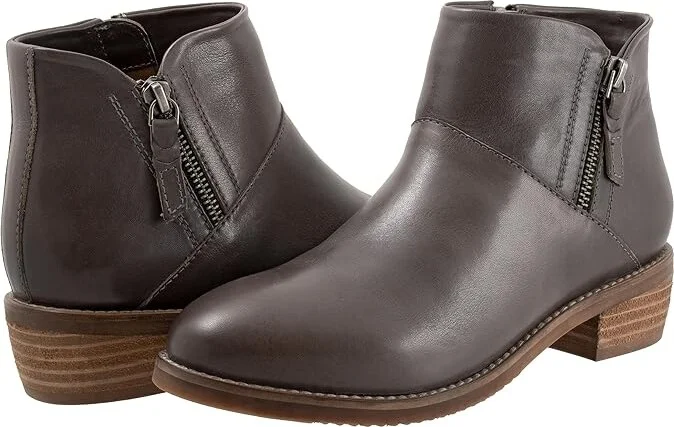 SoftWalk Roselle Women's Boots Dark Grey : 8 N (AA), Leather
