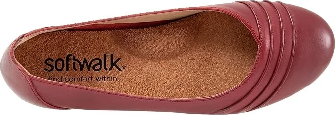 SoftWalk Safi Women's Shoes Dark Red : 7.5 N (AA), Leather - Image 2