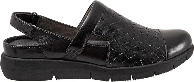 SoftWalk Salina Woven II Women's Flat Shoes Black : 10.5 WW (EE), Leather - Image 7