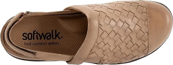 SoftWalk Salina Woven II Women's Flat Shoes Cement : 11 N (AA), Leather - Image 2