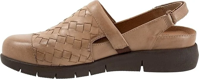SoftWalk Salina Woven II Women's Flat Shoes Cement : 11 N (AA), Leather - Image 5