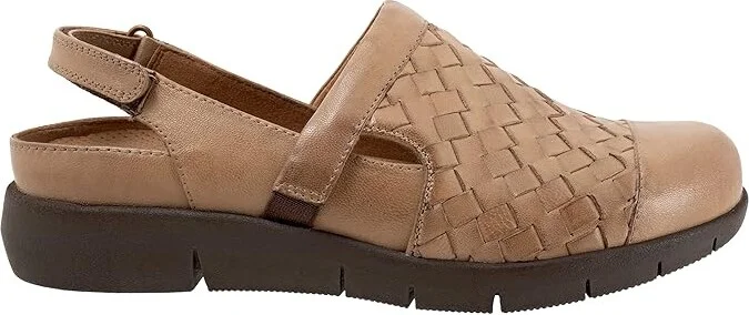 SoftWalk Salina Woven II Women's Flat Shoes Cement : 11 N (AA), Leather - Image 6