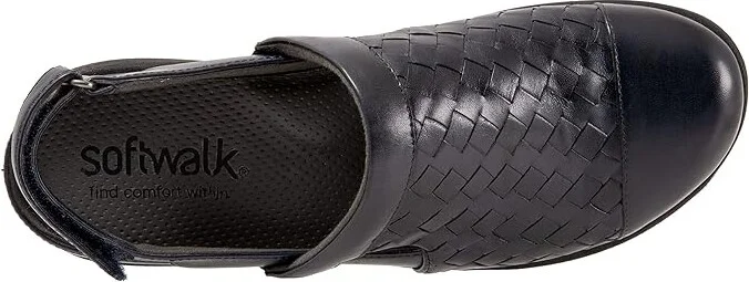 SoftWalk Salina Woven II Women's Flat Shoes Navy : 7.5 M (B), Leather - Image 2