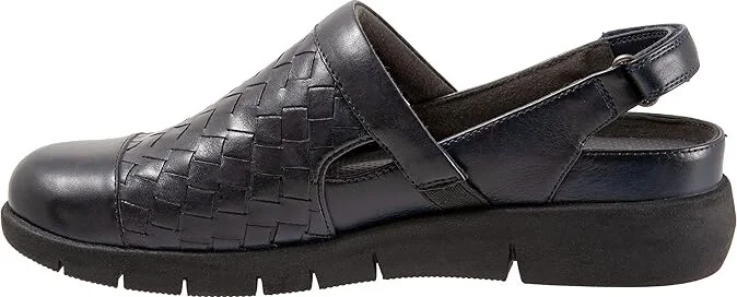 SoftWalk Salina Woven II Women's Flat Shoes Navy : 7.5 M (B), Leather - Image 6