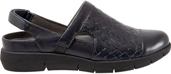 SoftWalk Salina Woven II Women's Flat Shoes Navy : 7.5 M (B), Leather - Image 7