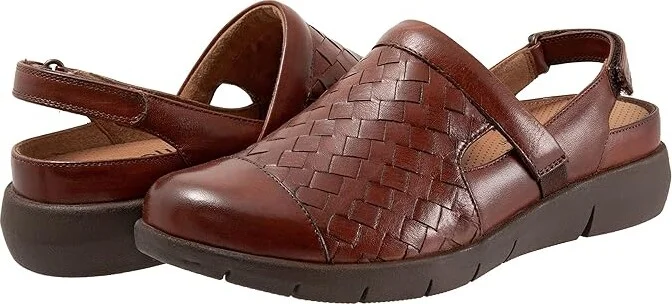 SoftWalk Salina Woven II Women's Flat Shoes Rust : 11 M (B), Leather