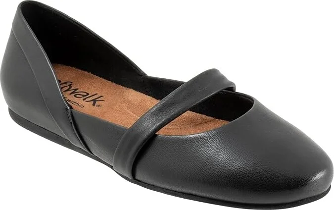 SoftWalk Samara Women's Flat Shoes Black : 9 M (B), Leather - Image 5