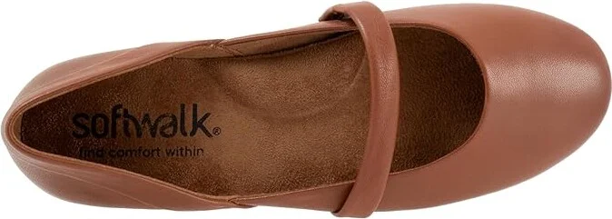 SoftWalk Samara Women's Flat Shoes Luggage : 10 N (AA), Leather - Image 2