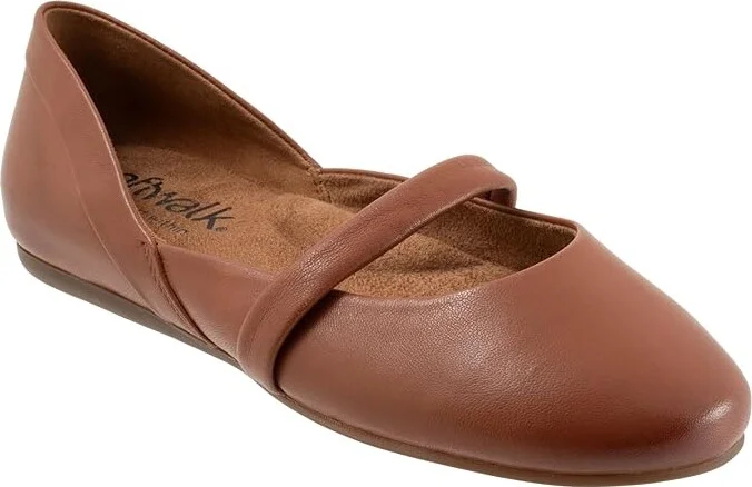 SoftWalk Samara Women's Flat Shoes Luggage : 10 N (AA), Leather - Image 5