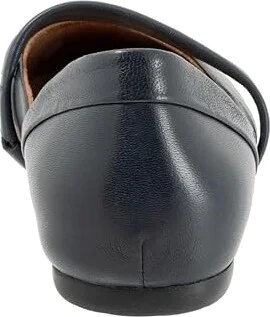 SoftWalk Samara Women's Flat Shoes Navy : 7.5 WW (EE), Leather - Image 7