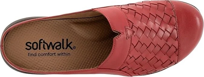 SoftWalk San Marcos II Women's Flat Shoes Red : 6.5 WW (EE), Leather - Image 2