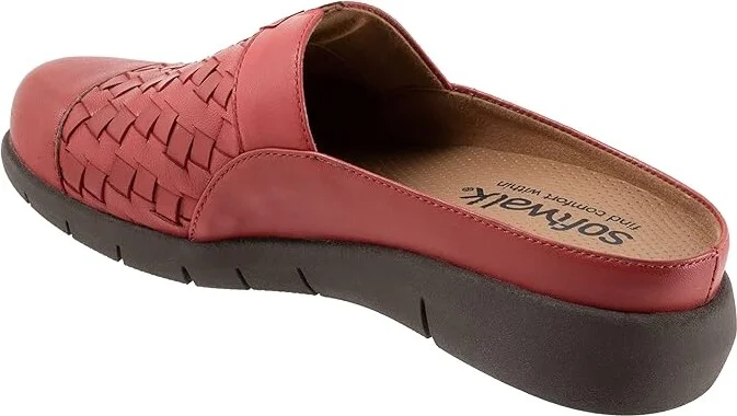 SoftWalk San Marcos II Women's Flat Shoes Red : 6.5 WW (EE), Leather - Image 4