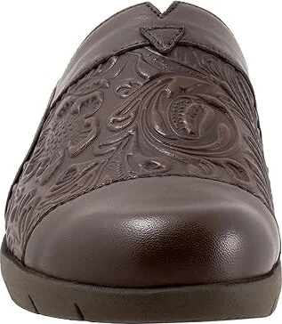 SoftWalk San Marcos Tooling Women's Shoes Brown : 11 WW (EE), Leather/Microfiber/Rubber - Image 5