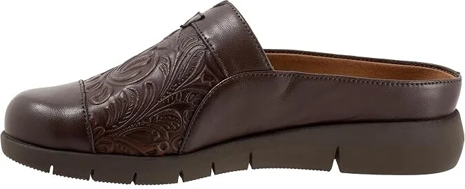 SoftWalk San Marcos Tooling Women's Shoes Brown : 11 WW (EE), Leather/Microfiber/Rubber - Image 6