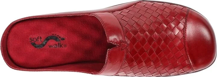 SoftWalk San Marcos Women's Clog Shoes Dark Red Burnished Veg Leather : 11.5 N (AA) - Image 3
