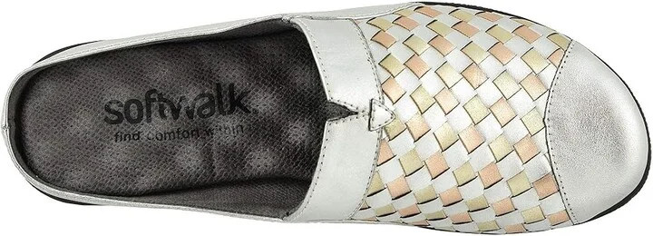 SoftWalk San Marcos Women's Clog Shoes Metallic : 11 N (AA), Cotton/Leather - Image 3