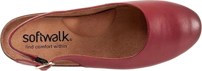 SoftWalk Sandy Women's Shoes Dark Red : 6.5 WW (EE), Leather - Image 2