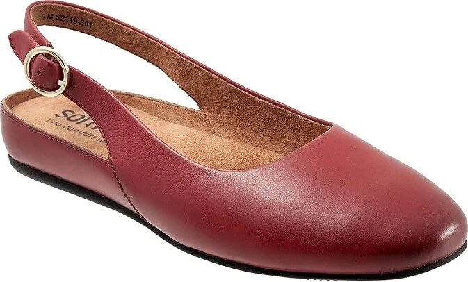 SoftWalk Sandy Women's Shoes Dark Red : 6.5 WW (EE), Leather