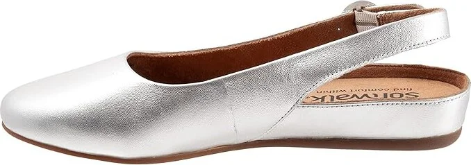 SoftWalk Sandy Women's Shoes Silver Metallic : 6.5 WW (EE), Leather - Image 6