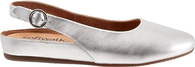 SoftWalk Sandy Women's Shoes Silver Metallic : 6.5 WW (EE), Leather - Image 7
