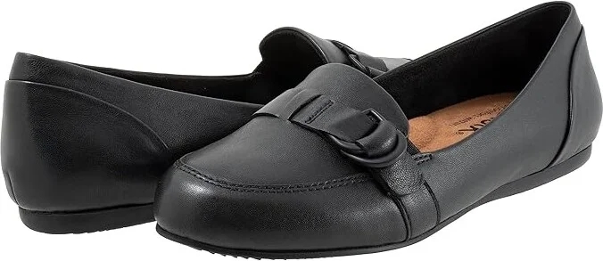 SoftWalk Serra Women's Flat Shoes Black : 10 M (B), Synthetic/Textile