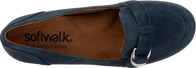 SoftWalk Serra Women's Flat Shoes Navy Suede : 11 M (B), Synthetic/Textile - Image 2