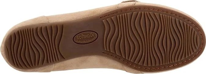 SoftWalk Serra Women's Flat Shoes Oatmilk Suede : 10 M (B), Synthetic/Textile - Image 2
