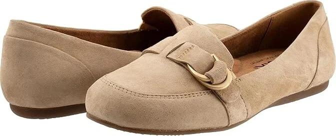 SoftWalk Serra Women's Flat Shoes Oatmilk Suede : 10 M (B), Synthetic/Textile