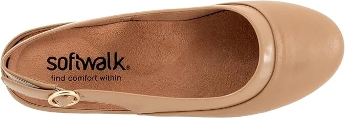 SoftWalk Sheffield Women's Flat Shoes Beige : 9.5 N (A), Leather/Polyester/Rubber - Image 2