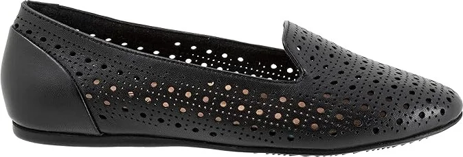 SoftWalk Shelby Perf Women's Flat Shoes Black : 7 W (D), Leather - Image 6